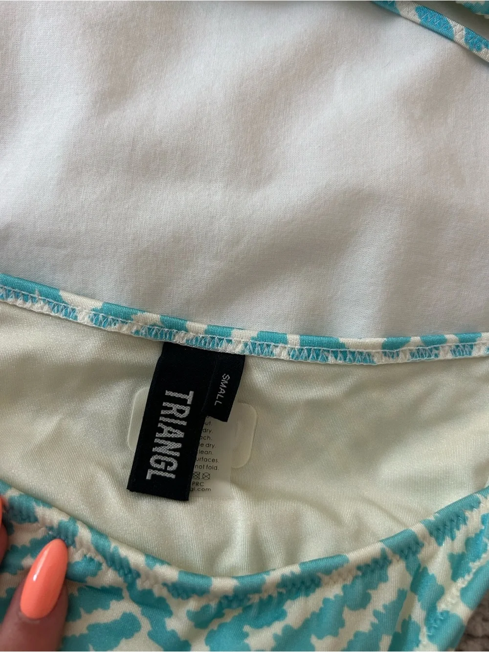 Triangl blue and white bikini set